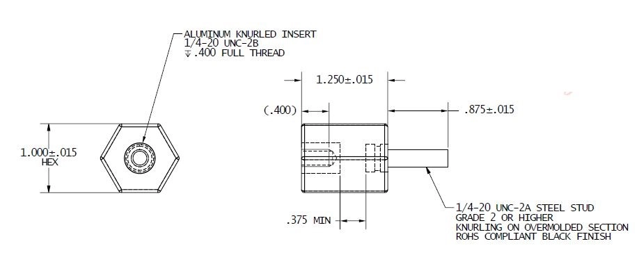 Standoff insulator #207560 dimension